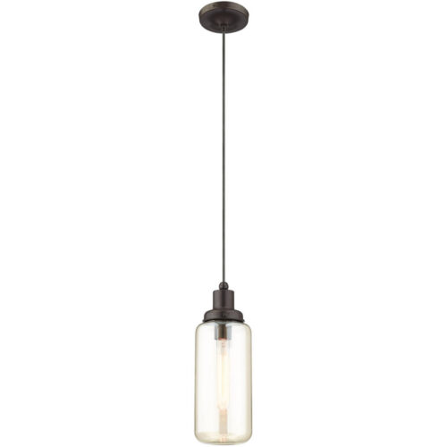 1 Light English Bronze Mini Pendant with Champagne Glass Shade-Lighting LumensPendant Lights