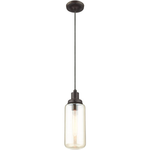 1 Light English Bronze Mini Pendant with Champagne Glass Shade-Lighting LumensPendant Lights