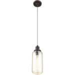 1 Light English Bronze Mini Pendant with Champagne Glass Shade-Lighting LumensPendant Lights