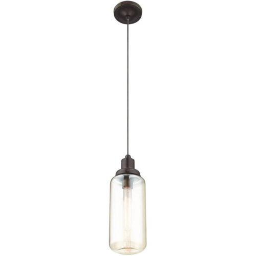 1 Light English Bronze Mini Pendant with Champagne Glass Shade-Lighting LumensPendant Lights