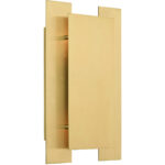 8 inch 2 Light Satin Brass ADA Wall Sconce with Satin Brass Solid Brass Shade Shade-Lighting LumensWall Sconces