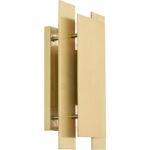 8 inch 2 Light Satin Brass ADA Wall Sconce with Satin Brass Solid Brass Shade Shade-Lighting LumensWall Sconces