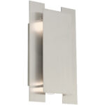 8 inch 2 Light Brushed Nickel ADA Wall Sconce with Brushed Nickel Metal Shade Shade-Lighting LumensWall Sconces