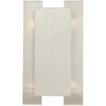 8 inch 2 Light Brushed Nickel ADA Wall Sconce with Brushed Nickel Metal Shade Shade-Lighting LumensWall Sconces