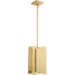 7 inch 1 Light Satin Brass Mini Pendant with Satin Brass Solid Brass Shade Shade-Lighting LumensPendant Lights