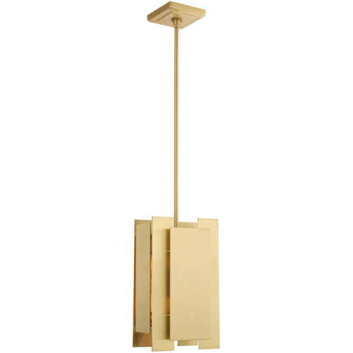 7 inch 1 Light Satin Brass Mini Pendant with Satin Brass Solid Brass Shade Shade-Lighting LumensPendant Lights