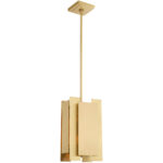 7 inch 1 Light Satin Brass Mini Pendant with Satin Brass Solid Brass Shade Shade-Lighting LumensPendant Lights