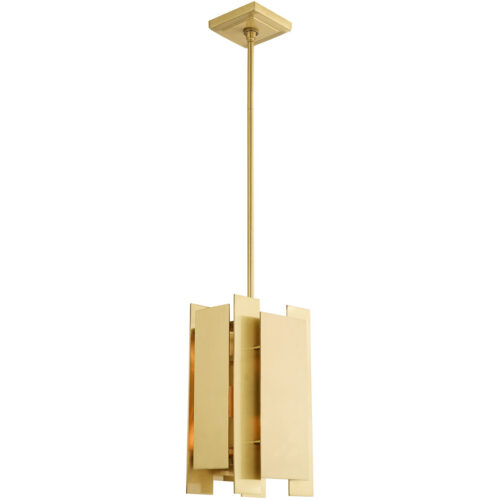 7 inch 1 Light Satin Brass Mini Pendant with Satin Brass Solid Brass Shade Shade-Lighting LumensPendant Lights