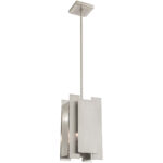 7 inch 1 Light Brushed Nickel Mini Pendant with Brushed Nickel Metal Shade Shade-Lighting LumensPendant Lights