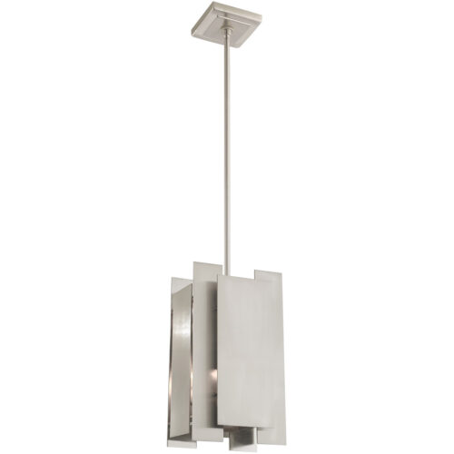 7 inch 1 Light Brushed Nickel Mini Pendant with Brushed Nickel Metal Shade Shade-Lighting LumensPendant Lights