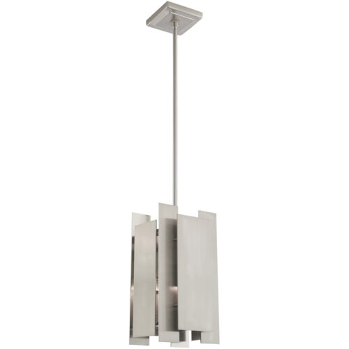 7 inch 1 Light Brushed Nickel Mini Pendant with Brushed Nickel Metal Shade Shade-Lighting LumensPendant Lights