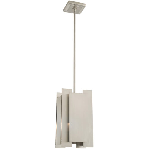 7 inch 1 Light Brushed Nickel Mini Pendant with Brushed Nickel Metal Shade Shade-Lighting LumensPendant Lights