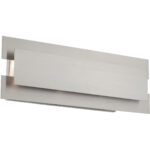 8 inch 3 Light Brushed Nickel Bathroom Vanity light fixture with Brushed Nickel Metal Shade-Lighting LumensBath/Vanity