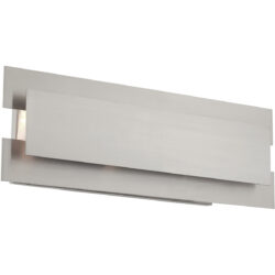 8 inch 3 Light Brushed Nickel Bathroom Vanity light fixture with Brushed Nickel Metal Shade-Lighting LumensBath/Vanity