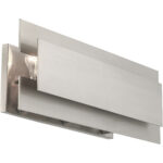 8 inch 3 Light Brushed Nickel Bathroom Vanity light fixture with Brushed Nickel Metal Shade-Lighting LumensBath/Vanity