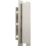 8 inch 3 Light Brushed Nickel Bathroom Vanity light fixture with Brushed Nickel Metal Shade-Lighting LumensBath/Vanity