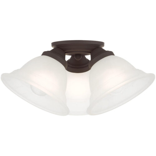 40727-07 3 Light Bronze Flush Mount-Lighting LumensBath/Flush Mounts