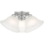 40727-81 3 Light Painted Satin Nickel Flush Mount-Lighting LumensBath/Flush Mounts