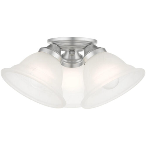 40727-81 3 Light Painted Satin Nickel Flush Mount-Lighting LumensBath/Flush Mounts