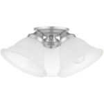 40727-81 3 Light Painted Satin Nickel Flush Mount-Lighting LumensBath/Flush Mounts