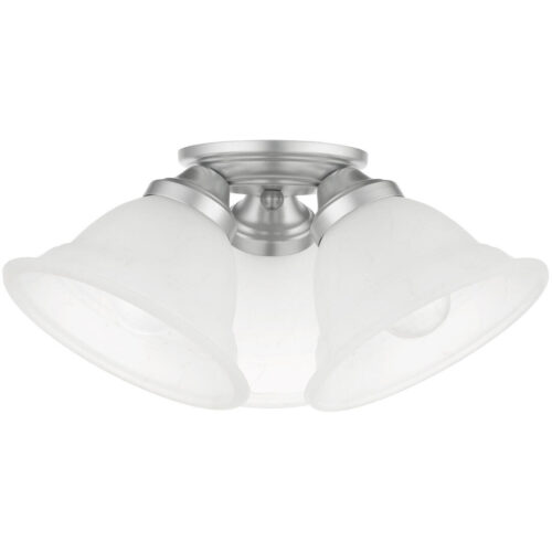 40727-81 3 Light Painted Satin Nickel Flush Mount-Lighting LumensBath/Flush Mounts