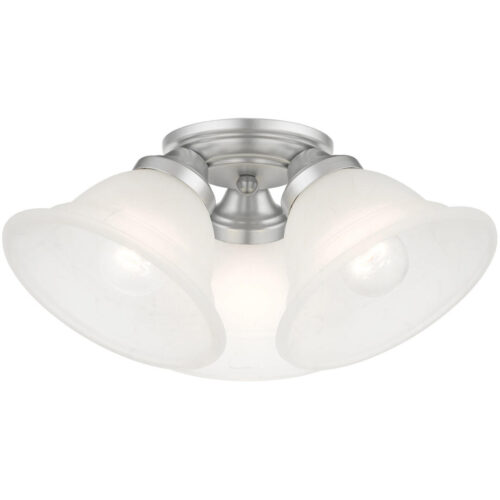 40727-81 3 Light Painted Satin Nickel Flush Mount-Lighting LumensBath/Flush Mounts