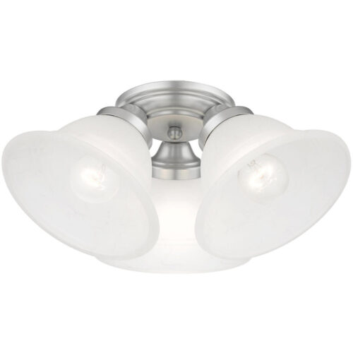 40727-81 3 Light Painted Satin Nickel Flush Mount-Lighting LumensBath/Flush Mounts