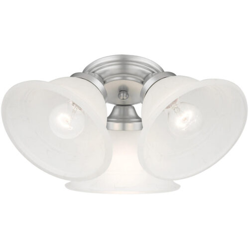 40727-81 3 Light Painted Satin Nickel Flush Mount-Lighting LumensBath/Flush Mounts