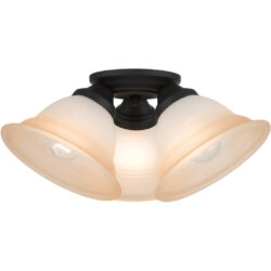 40729-04 3 Light Black Flush Mount-Lighting LumensBath/Flush Mounts