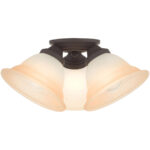 40729-07 3 Light Bronze Flush Mount-Lighting LumensBath/Flush Mounts