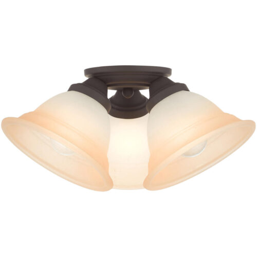 40729-07 3 Light Bronze Flush Mount-Lighting LumensBath/Flush Mounts