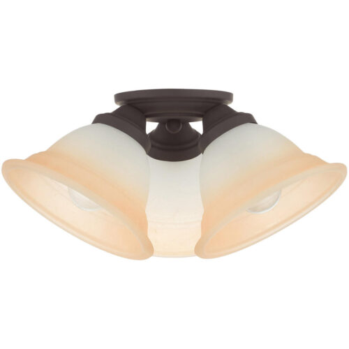 40729-07 3 Light Bronze Flush Mount-Lighting LumensBath/Flush Mounts