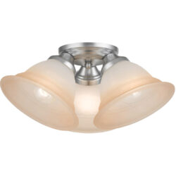 40729-81 3 Light Painted Satin Nickel Flush Mount-Lighting LumensBath/Flush Mounts