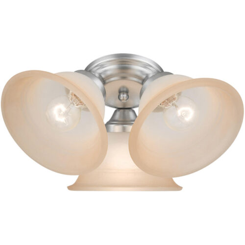 40729-81 3 Light Painted Satin Nickel Flush Mount-Lighting LumensBath/Flush Mounts