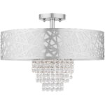 4 Light Polished Chrome Ceiling Light fixture with Steel base material-Lighting LumensFlush Mount Ceiling Lights