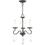 3 Light English Bronze Mini Chandelier with Steel base material-Lighting LumensChandeliers