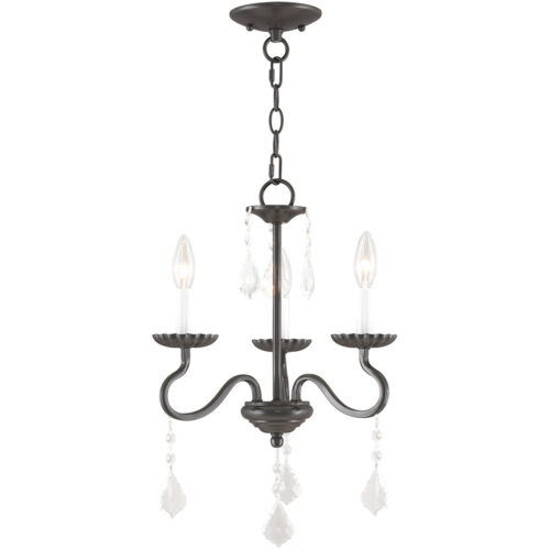 3 Light English Bronze Mini Chandelier with Steel base material-Lighting LumensChandeliers