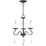 3 Light English Bronze Mini Chandelier with Steel base material-Lighting LumensChandeliers