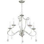 5 Light Brushed Nickel Chandelier with Steel base material-Lighting LumensChandeliers