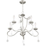 5 Light Brushed Nickel Chandelier with Steel base material-Lighting LumensChandeliers