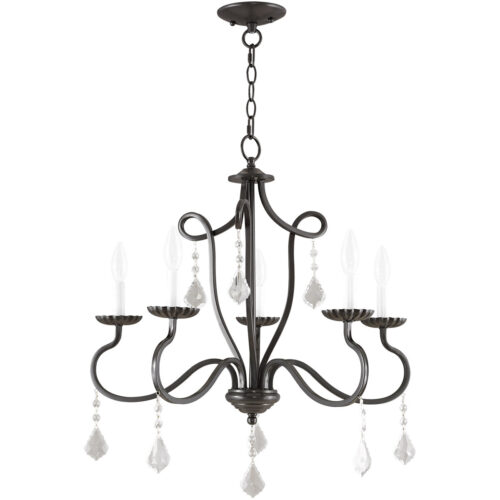 5 Light English Bronze Chandelier with Steel base material-Lighting LumensChandeliers