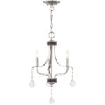 3 Light Brushed Nickel Mini Chandelier with Steel base material-Lighting LumensChandeliers