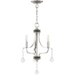 3 Light Brushed Nickel Mini Chandelier with Steel base material-Lighting LumensChandeliers