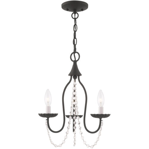 3 Light Black Mini Chandelier with Steel base material-Lighting LumensChandeliers