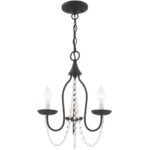 3 Light Black Mini Chandelier with Steel base material-Lighting LumensChandeliers