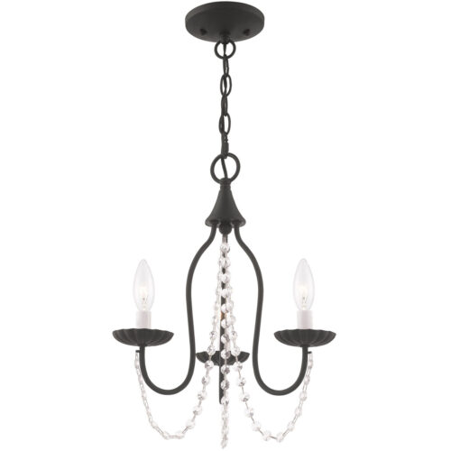 3 Light Black Mini Chandelier with Steel base material-Lighting LumensChandeliers