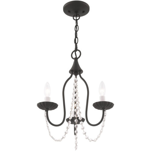 3 Light Black Mini Chandelier with Steel base material-Lighting LumensChandeliers