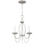 3 Light Brushed Nickel Mini Chandelier with Steel base material-Lighting LumensChandeliers