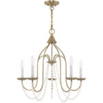 5 Light Antique Brass Chandelier with Steel base material-Lighting LumensChandeliers