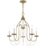 5 Light Antique Brass Chandelier with Steel base material-Lighting LumensChandeliers